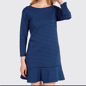 Draper James Striped Tulip Long Sleeve Blue Dress size Small NWT new with tags